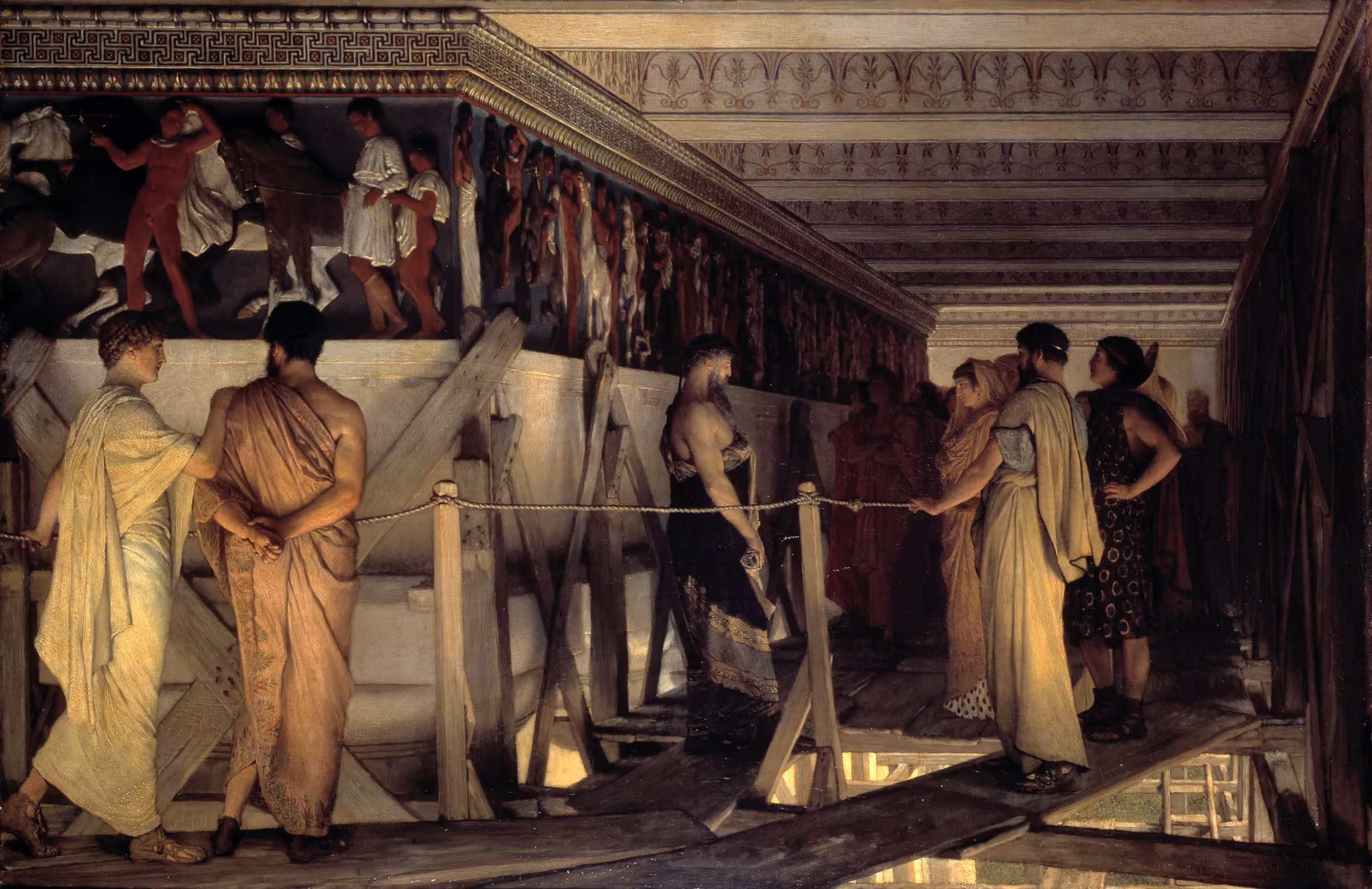 Phidias montrant la frise du Parthénon — Lawrence Alma-Tadema, 1868